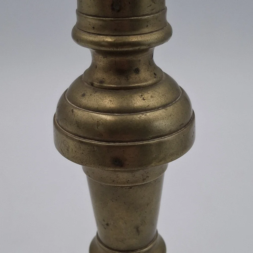 Vintage Solid Brass Candlestick Holders Pair 7.75